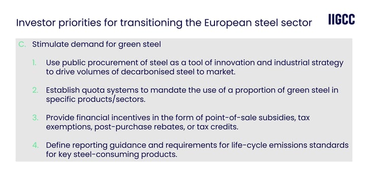 Transitioning the European steel sector: Assessing the new Action Plan against investor priorities  
